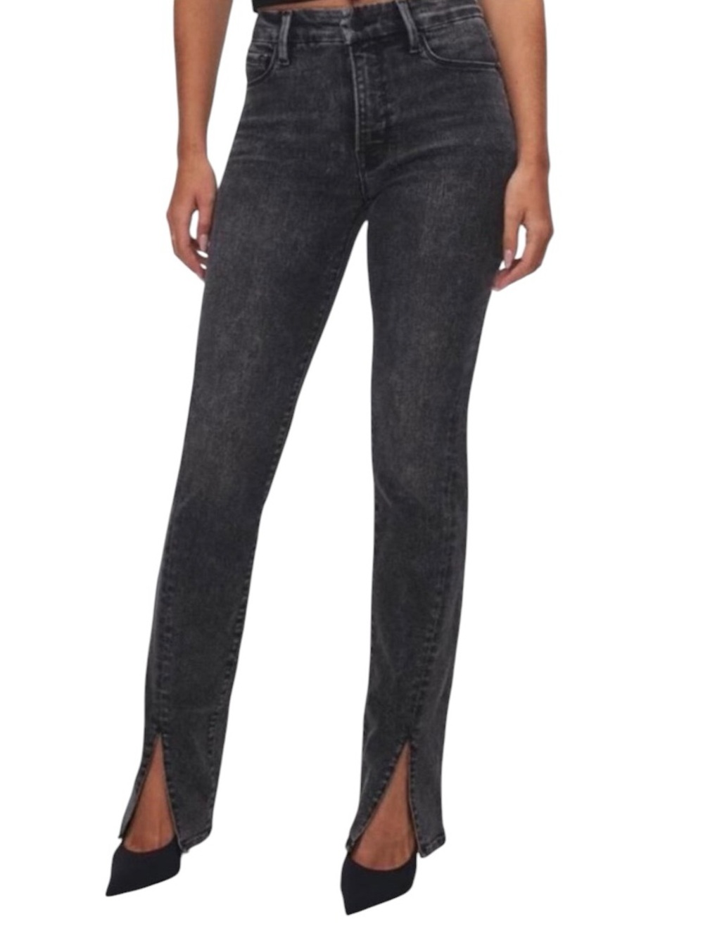 GOOD AMERICAN: Good Boy Twisted Slit Jeans - Size 15
